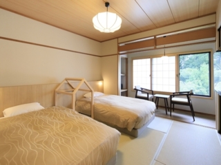 和室ツインベッド10畳【WiFi/禁煙】