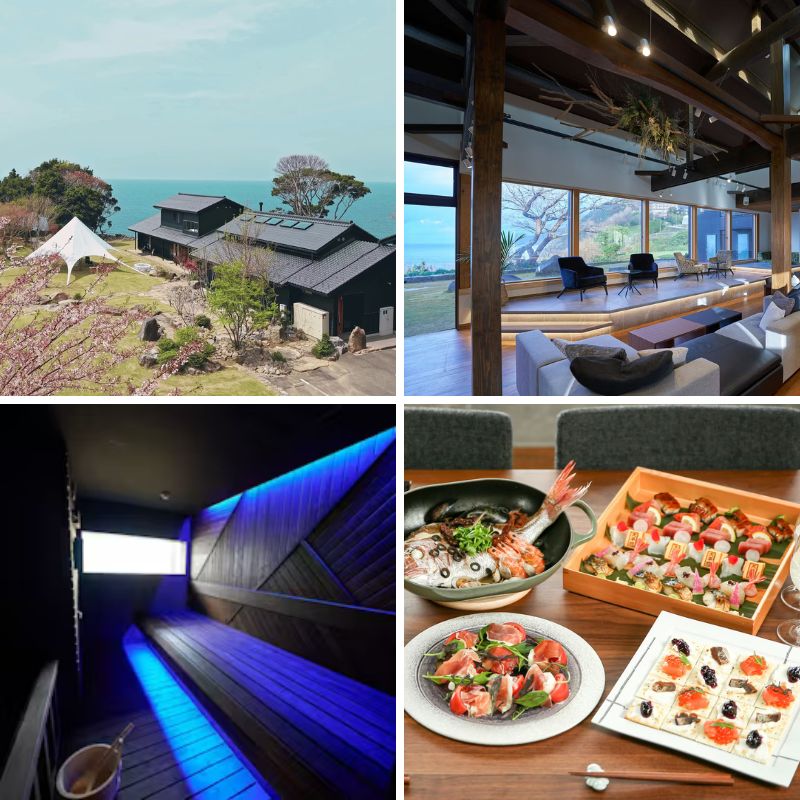 越前海岸の高台にある上質な貸別荘