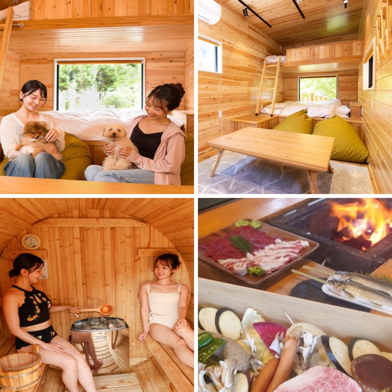 バレルサウナ付きトレーラーハウス
